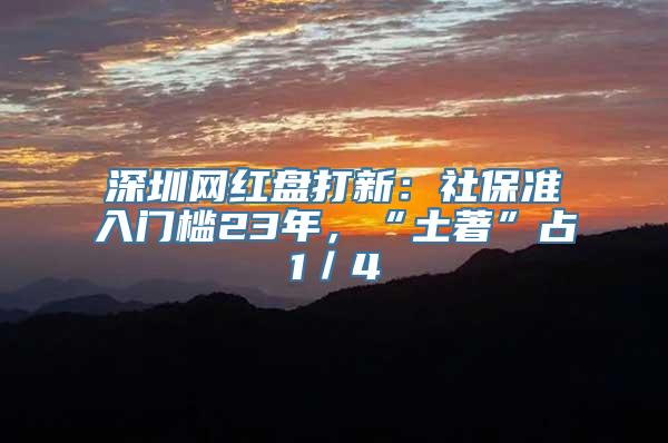 深圳网红盘打新：社保准入门槛23年，“土著”占1／4