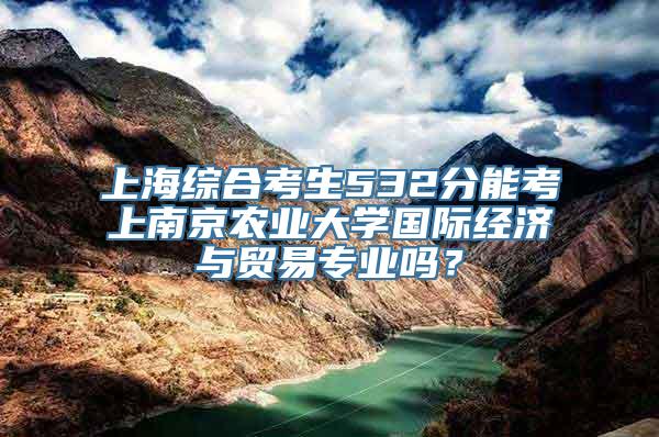 上海综合考生532分能考上南京农业大学国际经济与贸易专业吗？