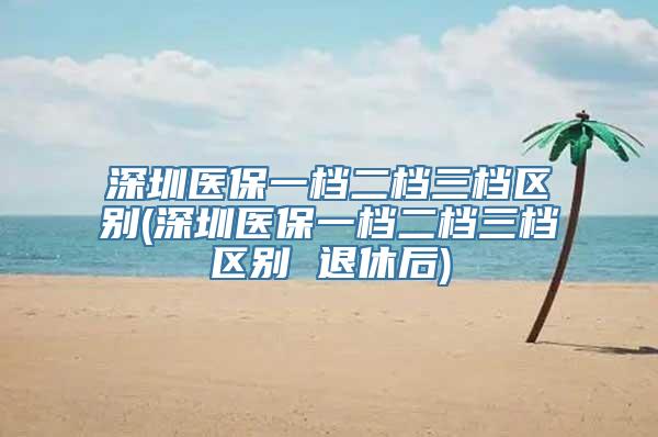 深圳医保一档二档三档区别(深圳医保一档二档三档区别 退休后)