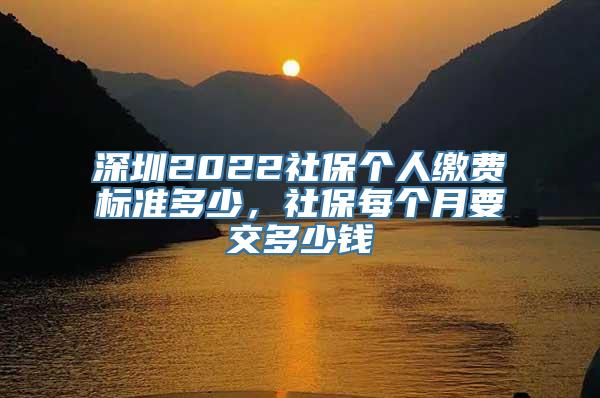 深圳2022社保个人缴费标准多少，社保每个月要交多少钱