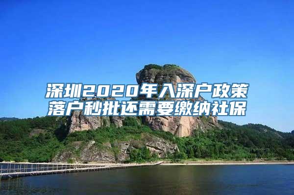 深圳2020年入深户政策落户秒批还需要缴纳社保