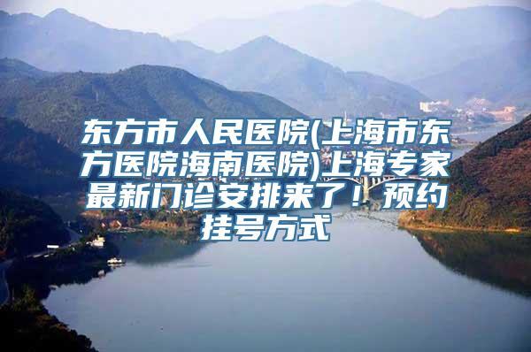 东方市人民医院(上海市东方医院海南医院)上海专家最新门诊安排来了！预约挂号方式→