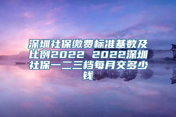 深圳社保缴费标准基数及比例2022 2022深圳社保一二三档每月交多少钱