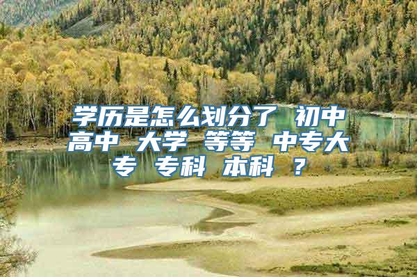 学历是怎么划分了 初中高中 大学 等等 中专大专 专科 本科 ？