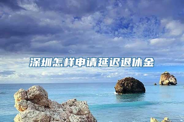 深圳怎样申请延迟退休金