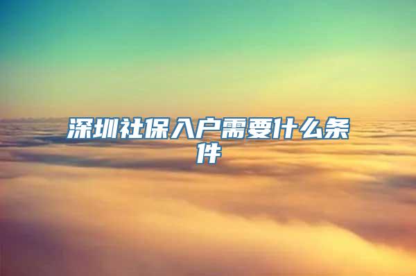 深圳社保入户需要什么条件