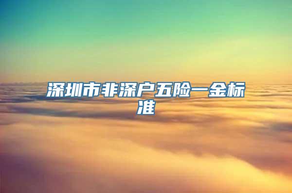 深圳市非深户五险一金标准