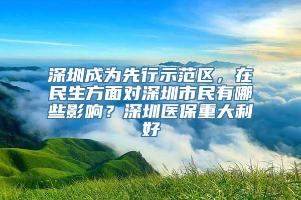 深圳成为先行示范区，在民生方面对深圳市民有哪些影响？深圳医保重大利好