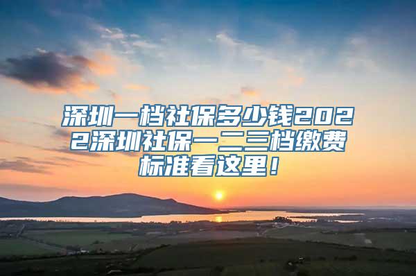 深圳一档社保多少钱2022深圳社保一二三档缴费标准看这里！