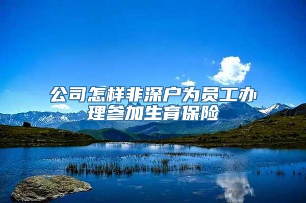 公司怎样非深户为员工办理参加生育保险