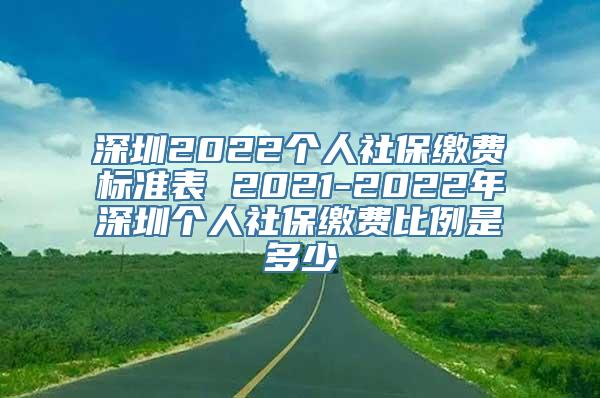 深圳2022个人社保缴费标准表 2021-2022年深圳个人社保缴费比例是多少