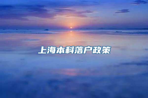 上海本科落户政策