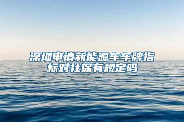 深圳申请新能源车车牌指标对社保有规定吗