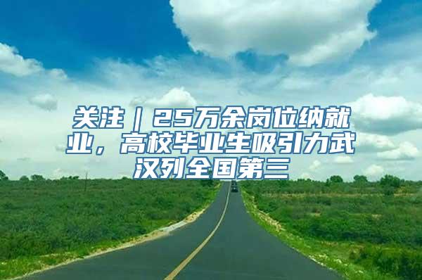 关注｜25万余岗位纳就业，高校毕业生吸引力武汉列全国第三