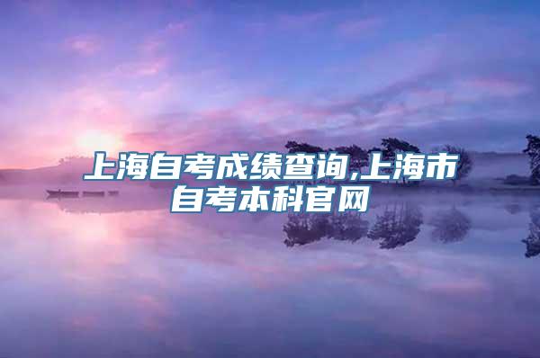 上海自考成绩查询,上海市自考本科官网