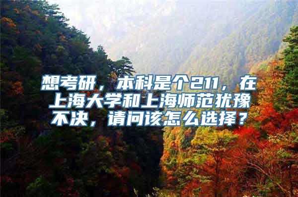 想考研，本科是个211，在上海大学和上海师范犹豫不决，请问该怎么选择？