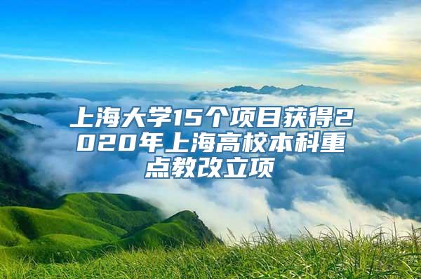 上海大学15个项目获得2020年上海高校本科重点教改立项