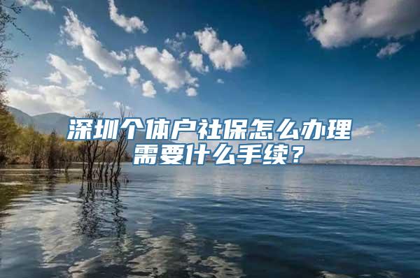 深圳个体户社保怎么办理 需要什么手续？