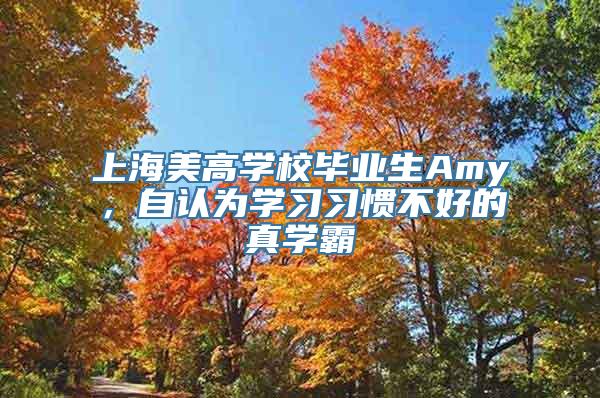 上海美高学校毕业生Amy，自认为学习习惯不好的真学霸