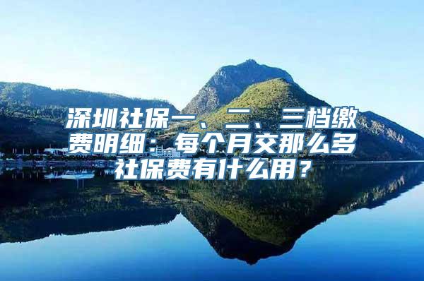 深圳社保一、二、三档缴费明细：每个月交那么多社保费有什么用？