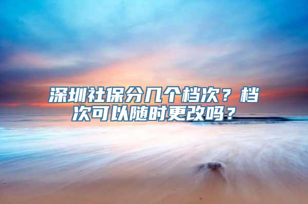 深圳社保分几个档次？档次可以随时更改吗？