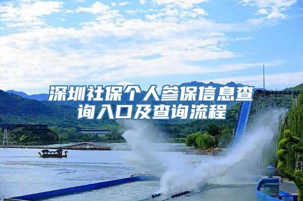 深圳社保个人参保信息查询入口及查询流程