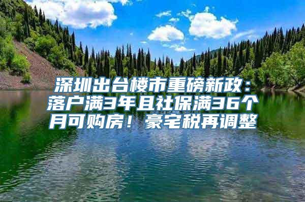 深圳出台楼市重磅新政：落户满3年且社保满36个月可购房！豪宅税再调整