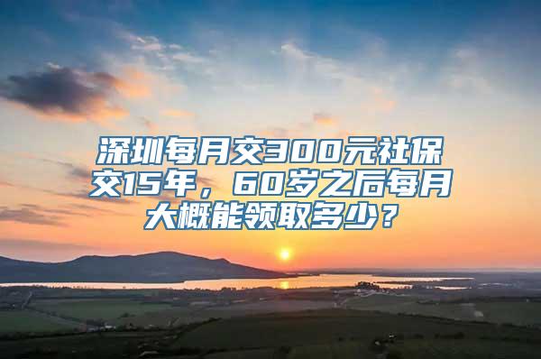 深圳每月交300元社保交15年，60岁之后每月大概能领取多少？