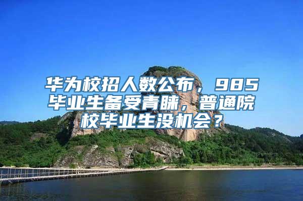 华为校招人数公布，985毕业生备受青睐，普通院校毕业生没机会？