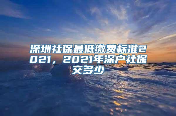 深圳社保最低缴费标准2021，2021年深户社保交多少