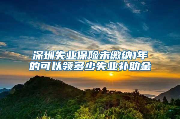 深圳失业保险未缴纳1年的可以领多少失业补助金