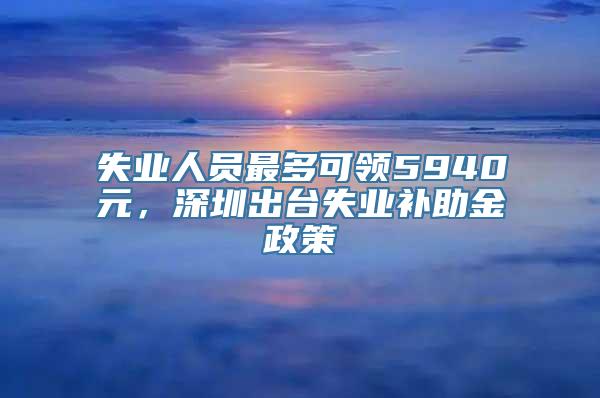 失业人员最多可领5940元，深圳出台失业补助金政策