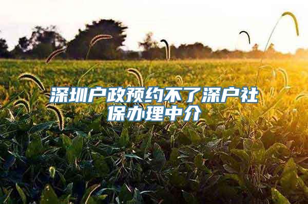 深圳户政预约不了深户社保办理中介