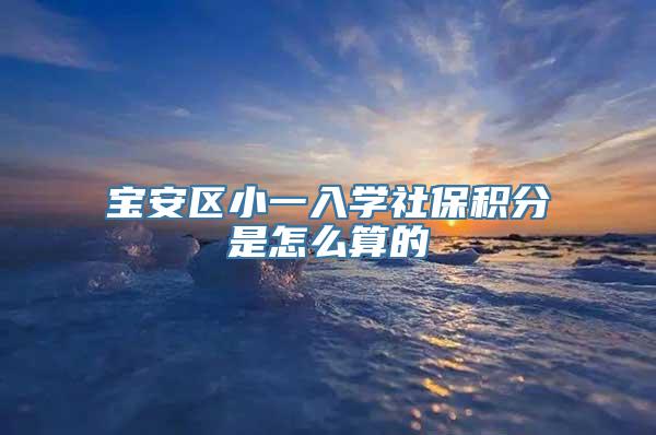 宝安区小一入学社保积分是怎么算的