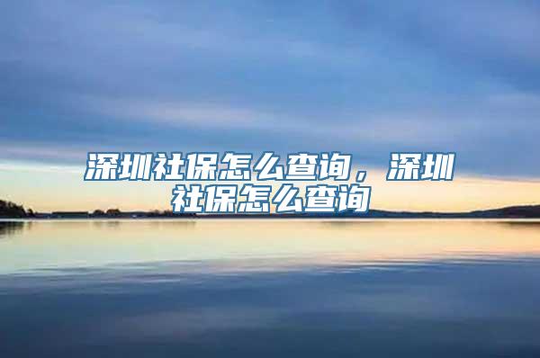 深圳社保怎么查询，深圳社保怎么查询