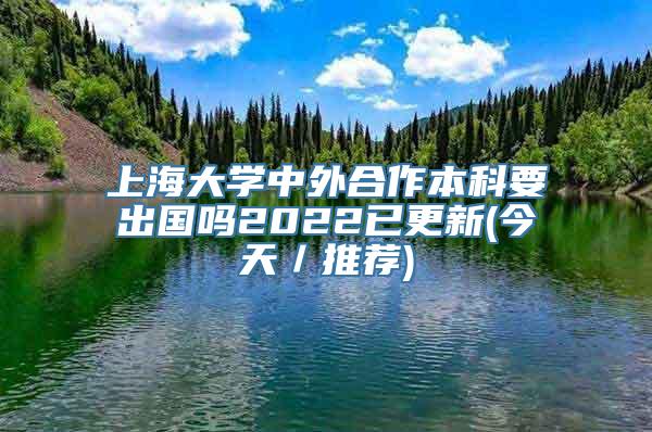 上海大学中外合作本科要出国吗2022已更新(今天／推荐)