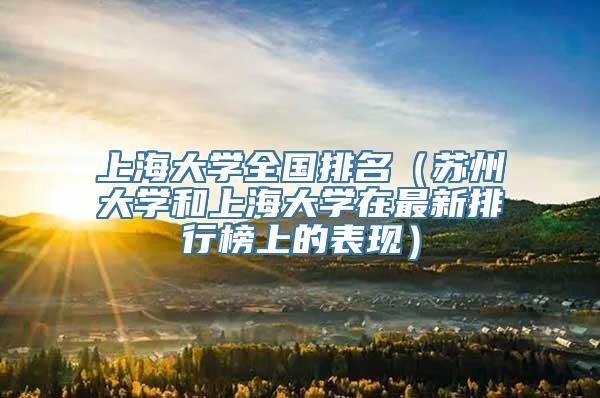 上海大学全国排名（苏州大学和上海大学在最新排行榜上的表现）