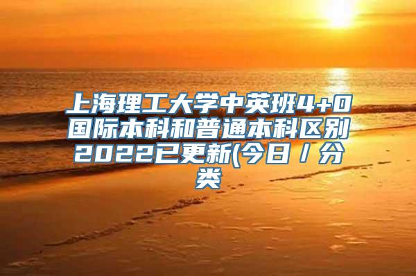 上海理工大学中英班4+0国际本科和普通本科区别2022已更新(今日／分类