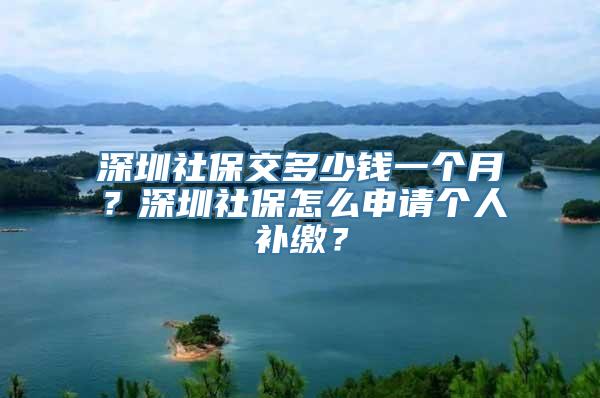 深圳社保交多少钱一个月？深圳社保怎么申请个人补缴？