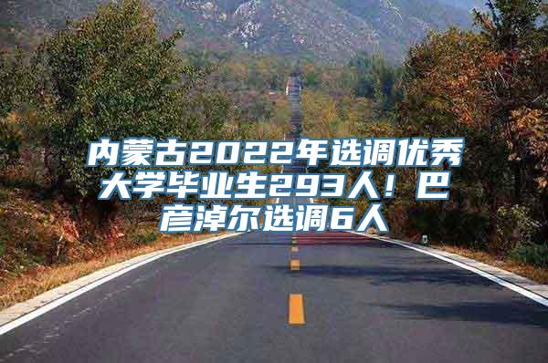 内蒙古2022年选调优秀大学毕业生293人！巴彦淖尔选调6人