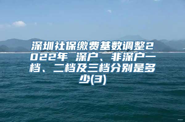 深圳社保缴费基数调整2022年 深户、非深户一档、二档及三档分别是多少(3)