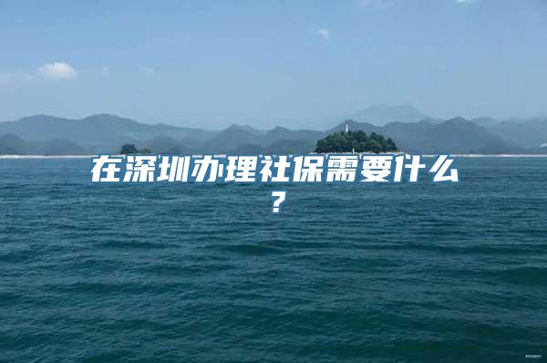 在深圳办理社保需要什么？