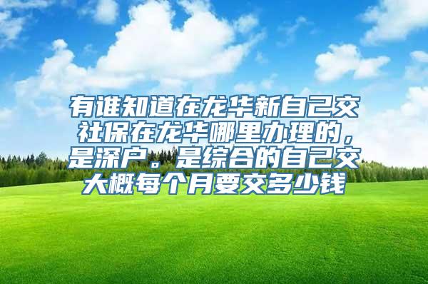 有谁知道在龙华新自己交社保在龙华哪里办理的，是深户。是综合的自己交大概每个月要交多少钱