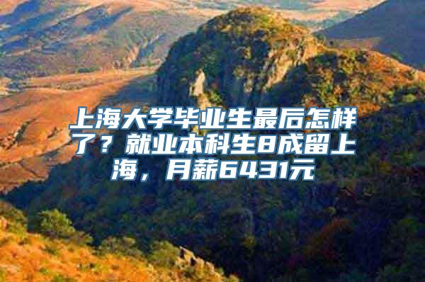 上海大学毕业生最后怎样了？就业本科生8成留上海，月薪6431元