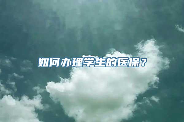 如何办理学生的医保？