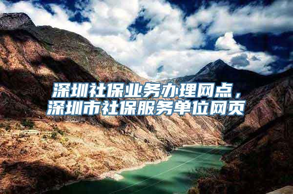 深圳社保业务办理网点，深圳市社保服务单位网页