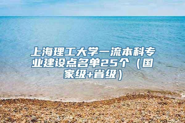 上海理工大学一流本科专业建设点名单25个（国家级+省级）