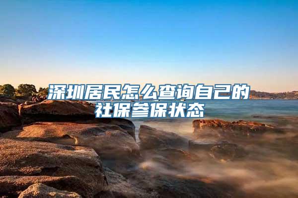 深圳居民怎么查询自己的社保参保状态