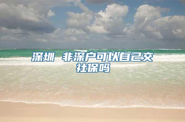 深圳 非深户可以自己交社保吗