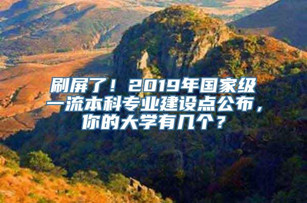 刷屏了！2019年国家级一流本科专业建设点公布，你的大学有几个？